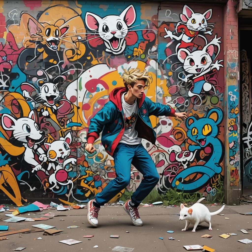 Sailor Moon Graffiti Art in Urban Setting