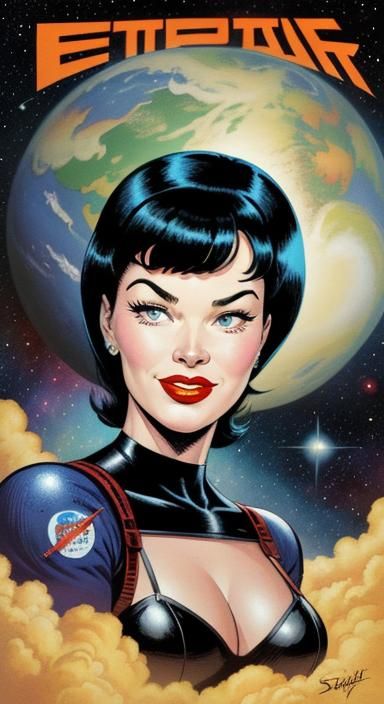 Sci-Fi Comic Cover Art in Golden Age Style