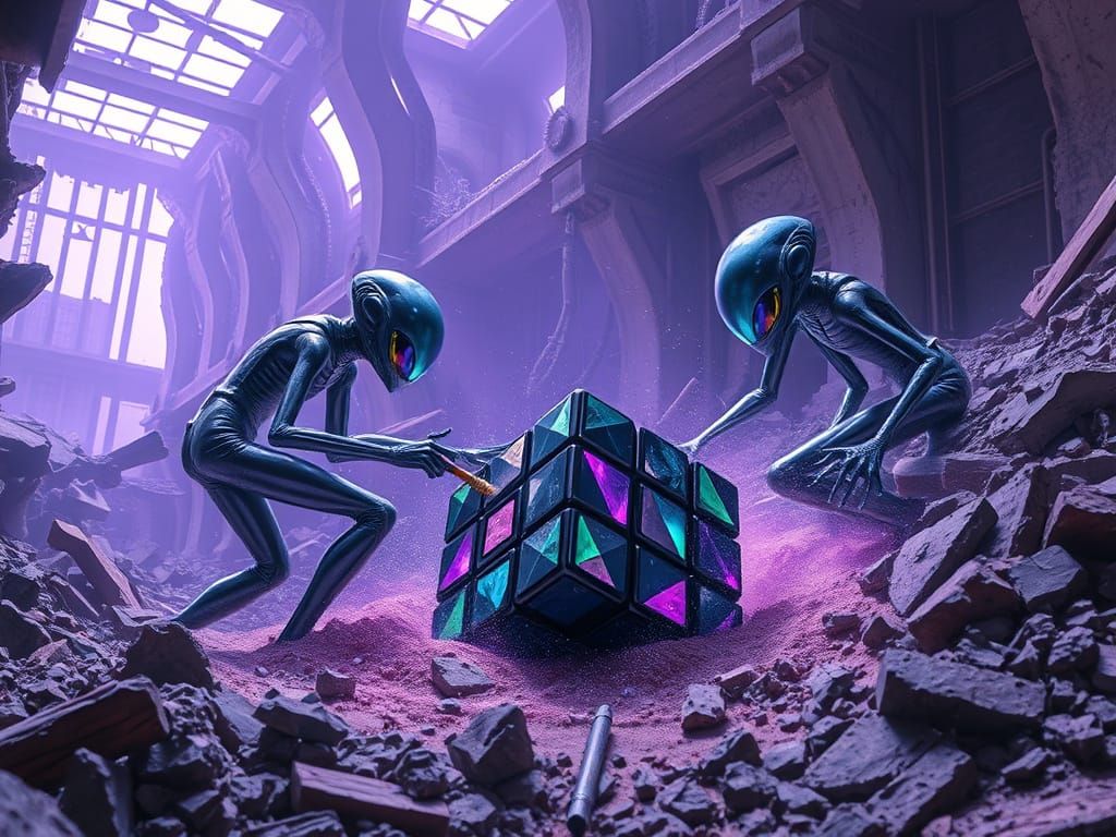 Alien Archeologists Uncover Mysterious Rubik's Cube in Aband...