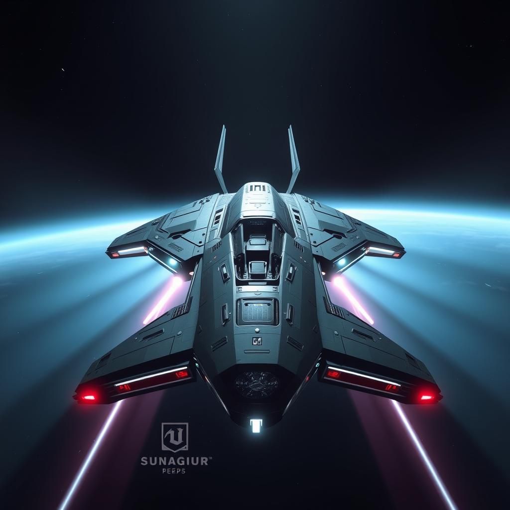 Sleek Spaceship in 3D Cinematic Style