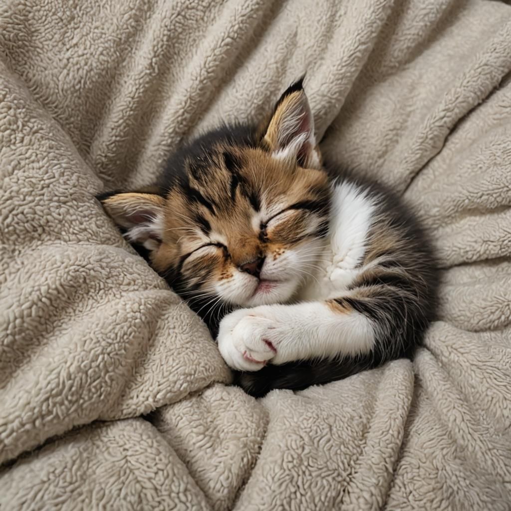 Sleeping Kitten Image