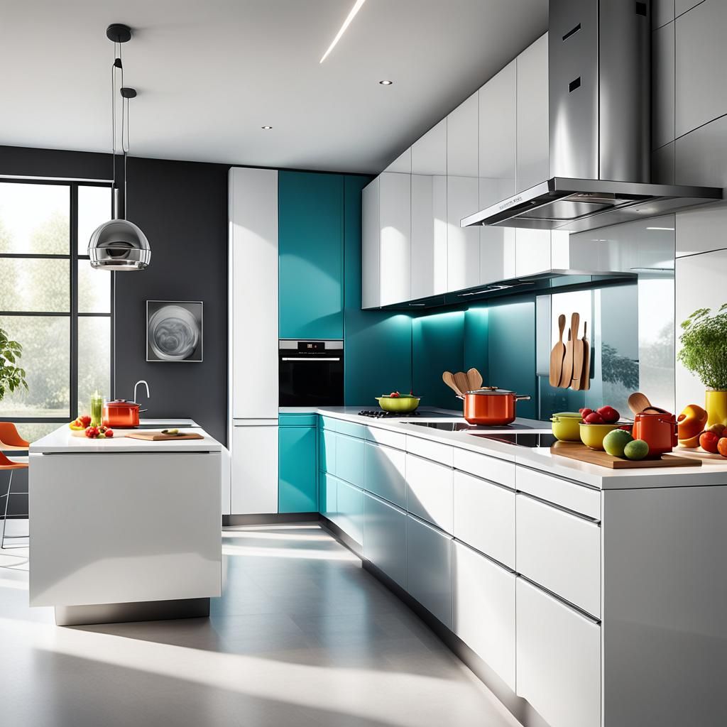 Elegant Modern Kitchen in Hyperrealistic Concept Art