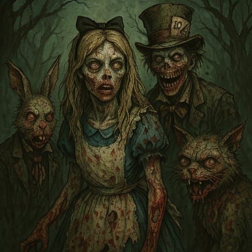 Alice and Zombies in Dark Forest, Burton Style