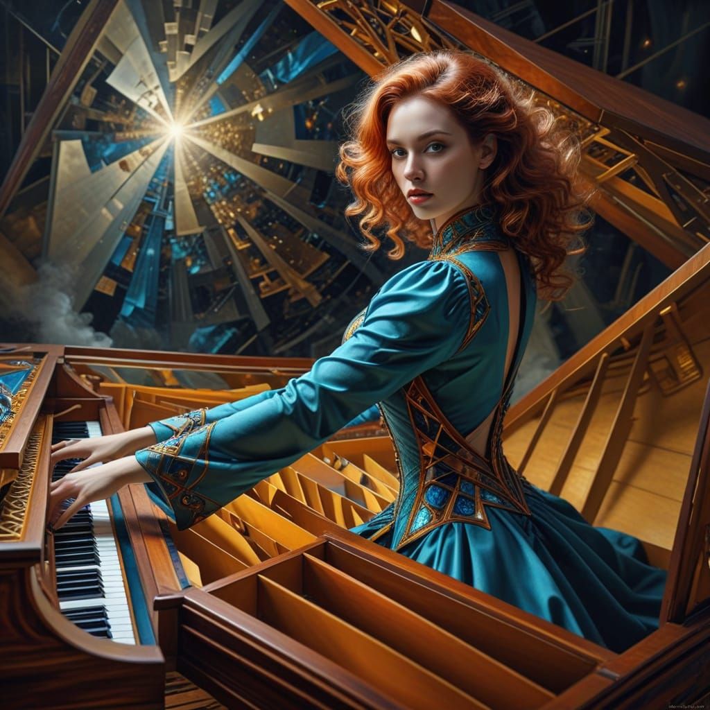 Surreal Harpsichord Masterpiece in Ultra Realistic Expressio...