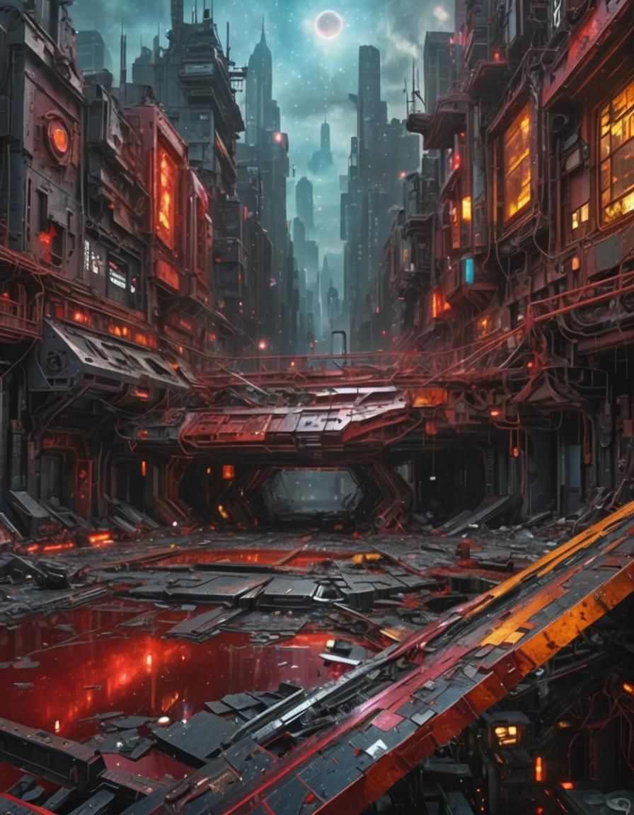 Punk Neofuturistic Architecture in Maximalist Style