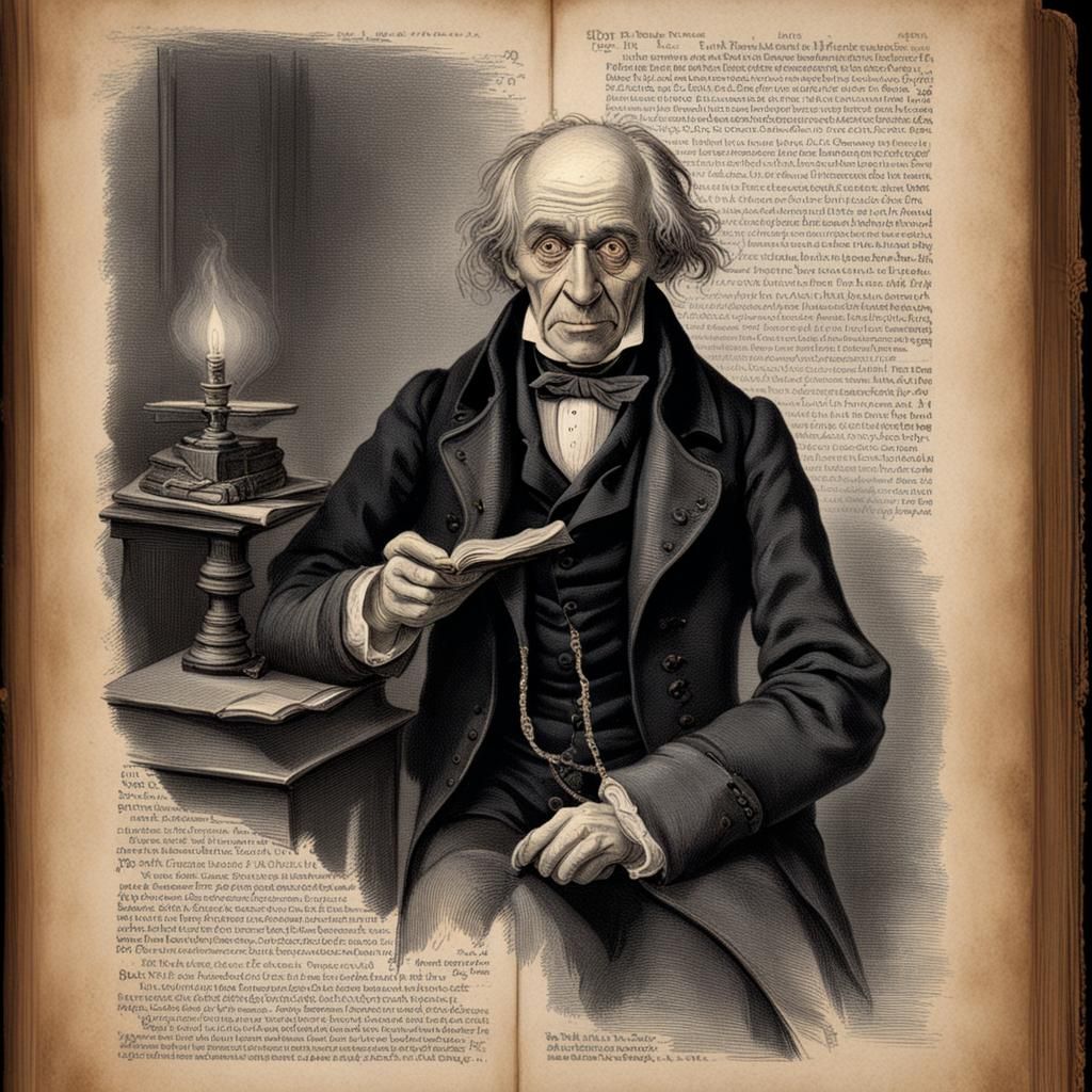 Ebenezer Scrooge Portrait from Classic Book