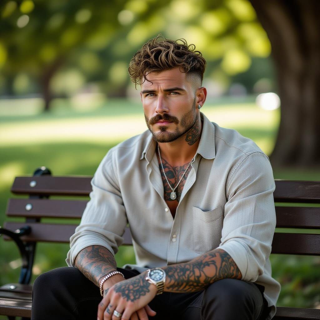 Pensive Man in Sunlight: Melancholic Photography