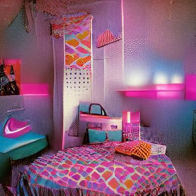 Vibrant 1980s Girl's Bedroom Decor