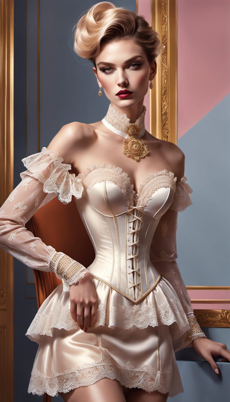 Sissy in Fancy Dress: Hyper-Realistic Digital Art