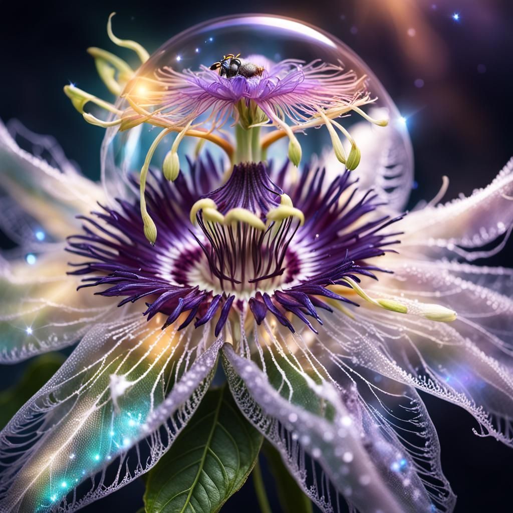 Ethereal Creature on Staralizia Flower: Fantasy Concept Art