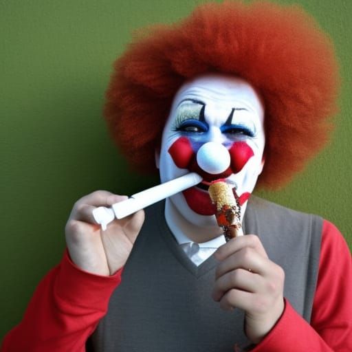 Smoking Clown Digital Art