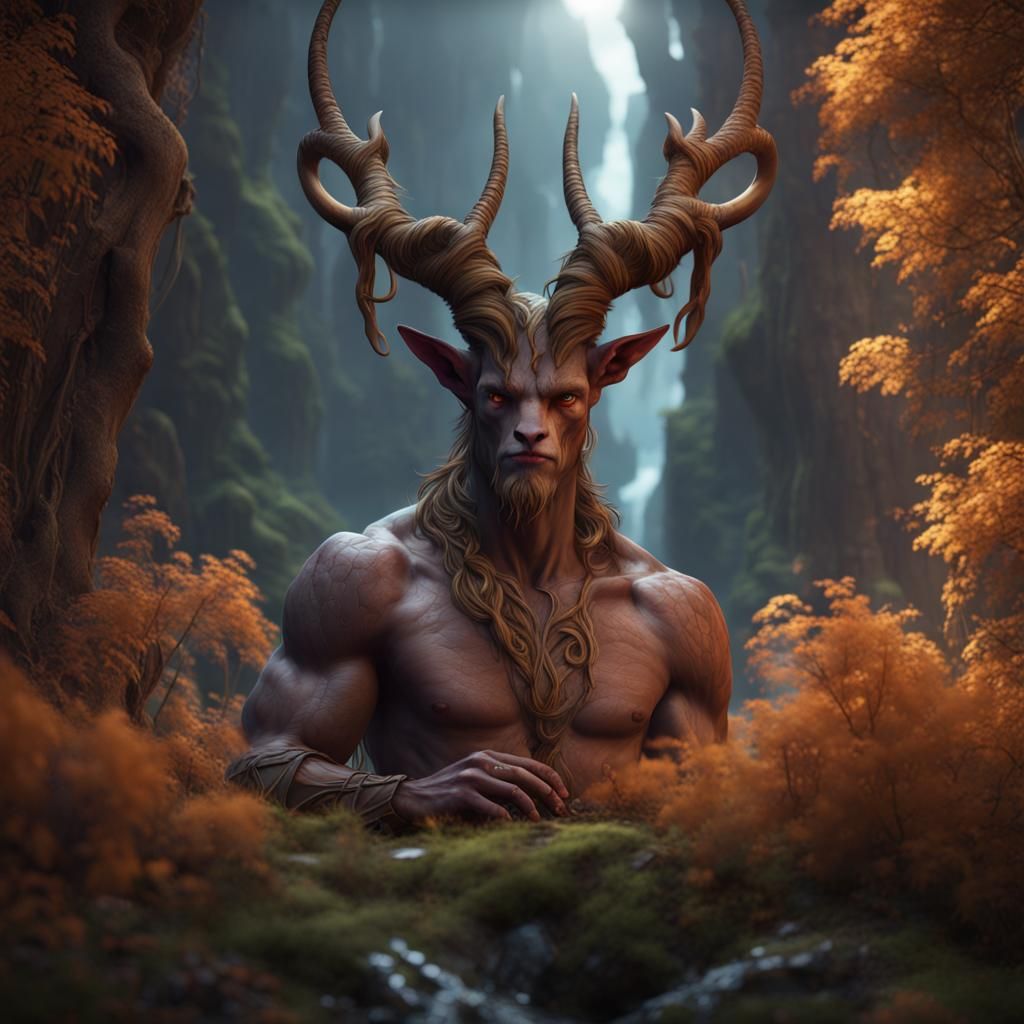Fantastical Faun in Detailed Matte Painting