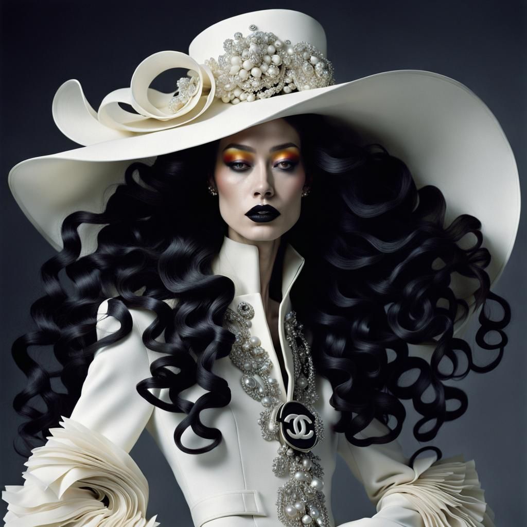 High Fashion Model in Vogue Editorial Style