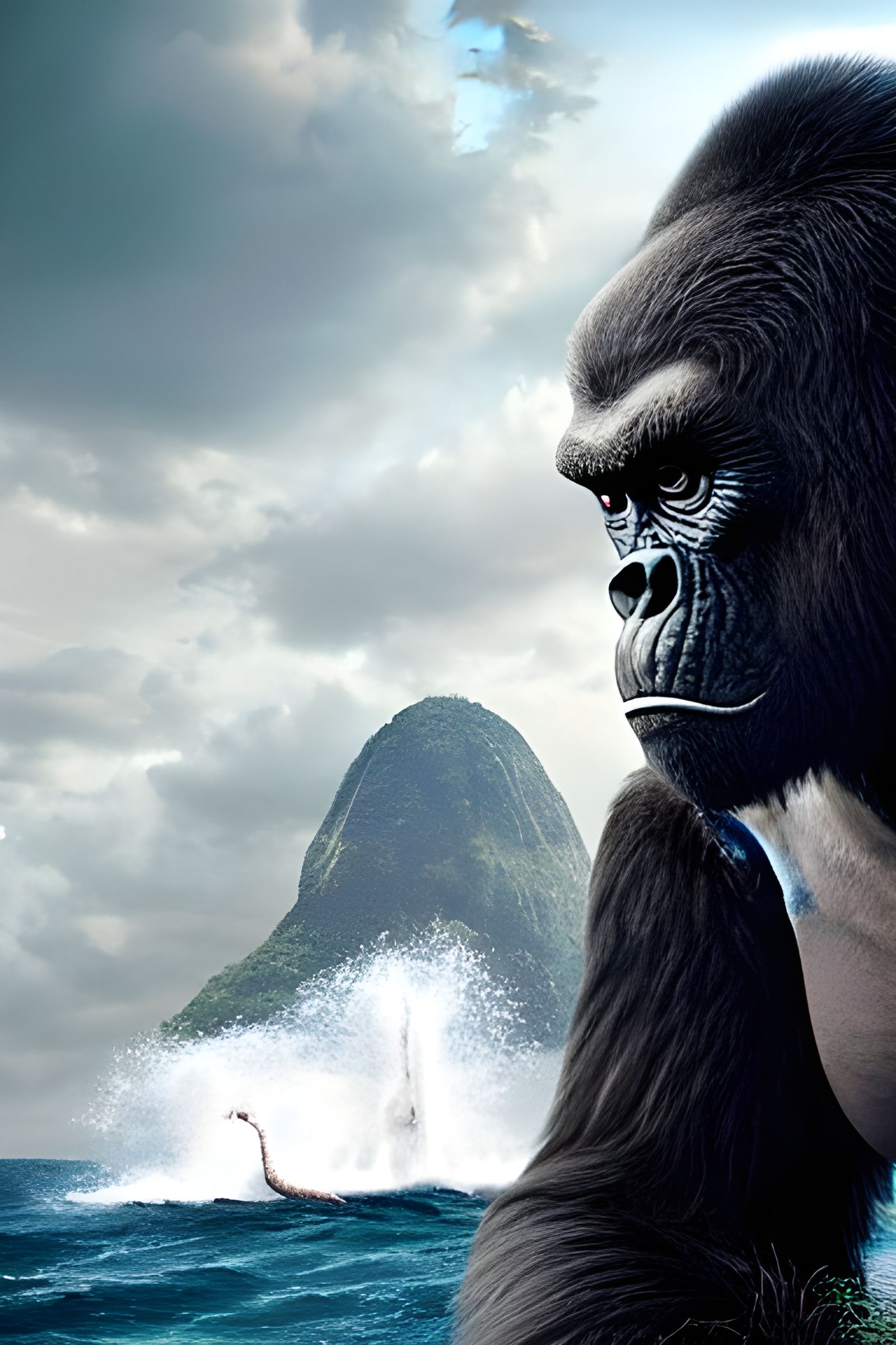 Hyperrealistic King Kong on Skull Island in 8K