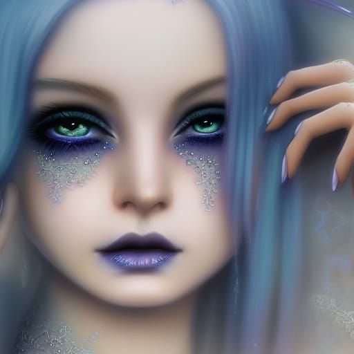 Ethereal gothic Young lady Beautiful innocent with a youthfu...