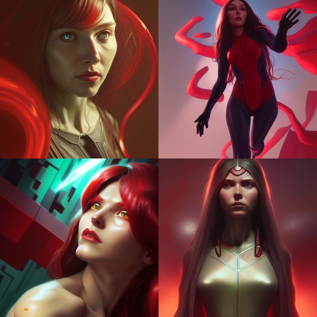 Wanda Maximoff Portrait in Biopunk Style