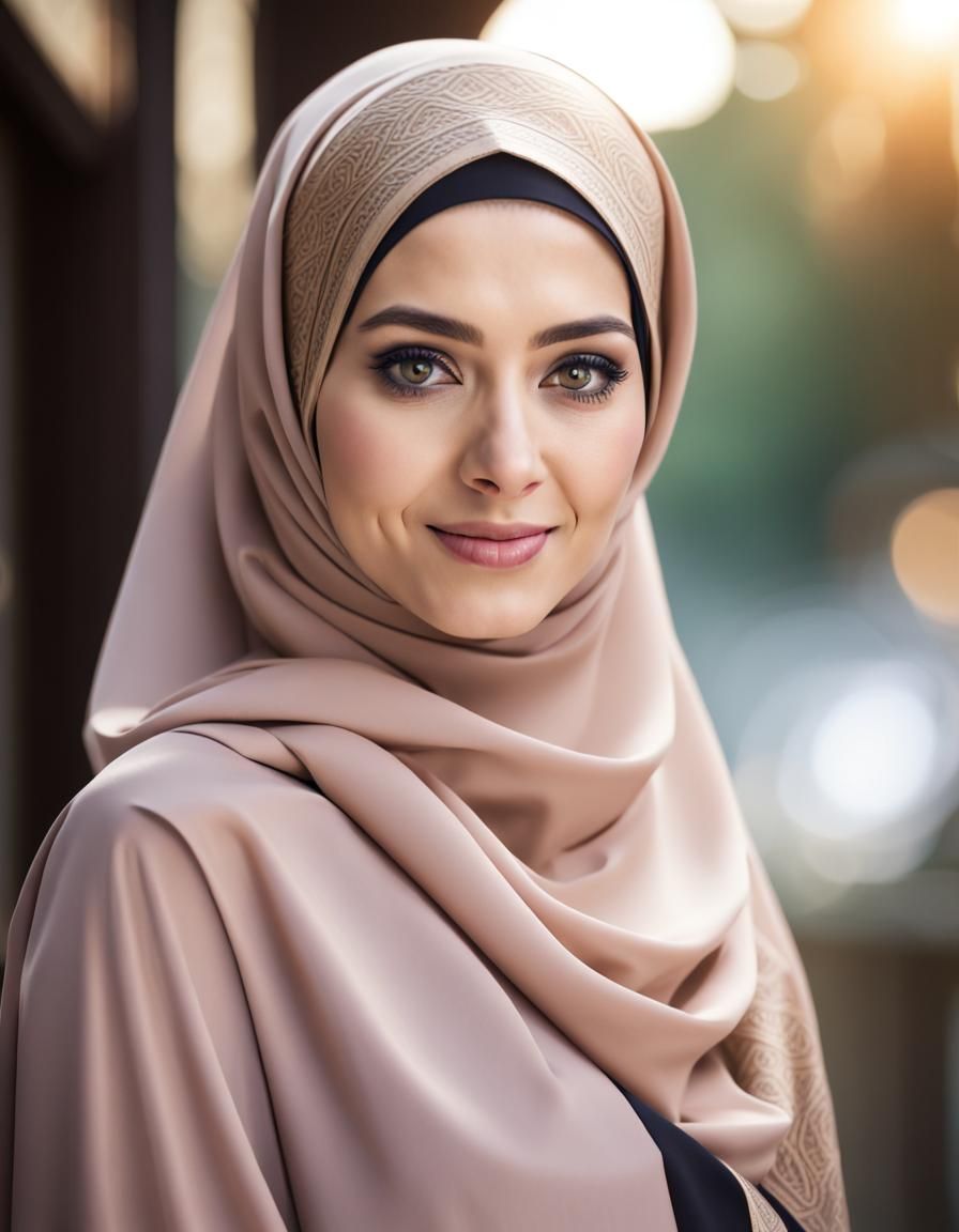 Beautiful Woman in Traditional Islamic Hijab Portrait