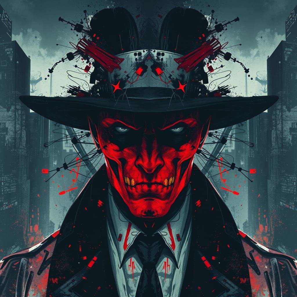 Rorschach in Cyberpunk Noir