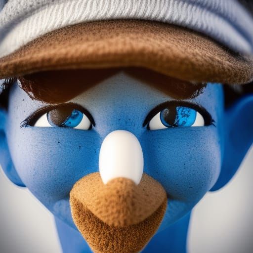 Hyperrealistic Smurf Portrait with Intricate Details