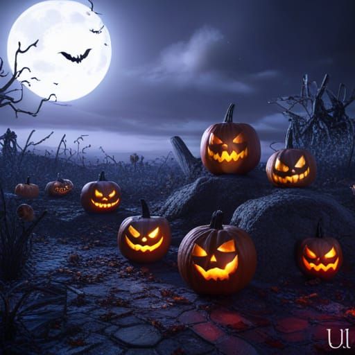 Halloween Pattern with Pumpkins and Spiders