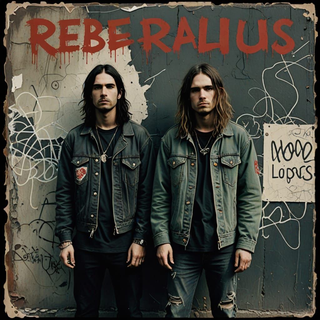 Grunge album cover art with a raw, distressed aesthetic #1