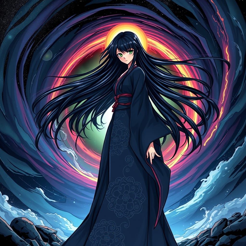 Manga Goddess Harnesses Cosmic Energy at Black Hole Event Ho...