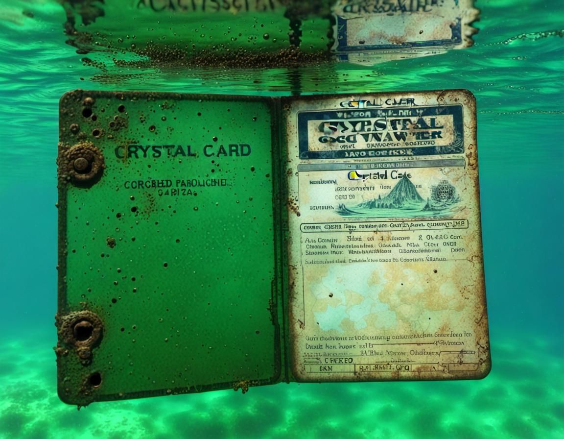 Green Card Submerged in Clear Water