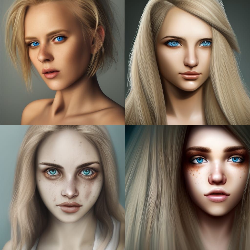 Freckled Girl Portrait in Hyperdetailed Style