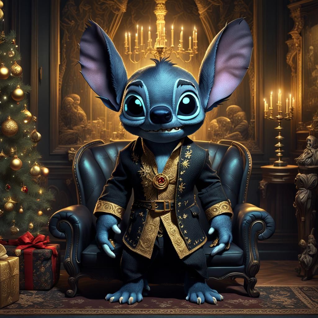 Gothic Lilo and Stitch Christmas Fantasy