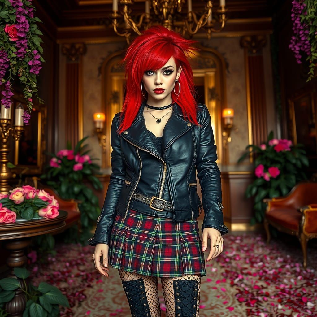 Punk Rock Goddess in Opulent Setting