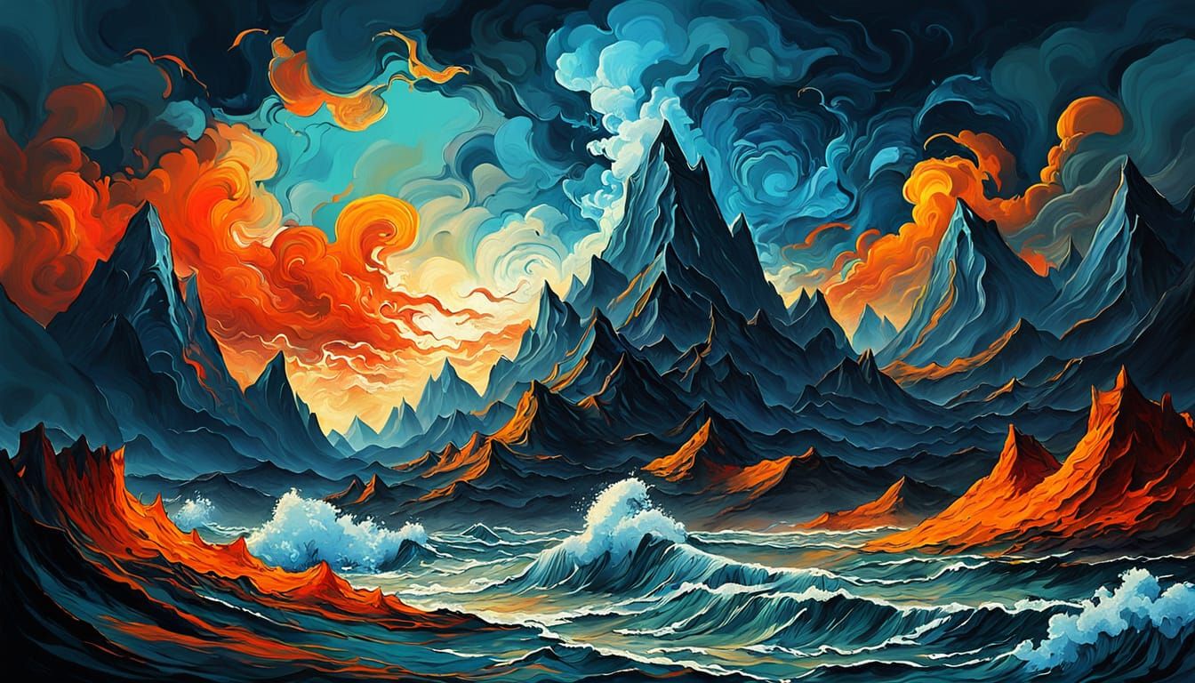 Surreal Elemental World Descends into Chaos