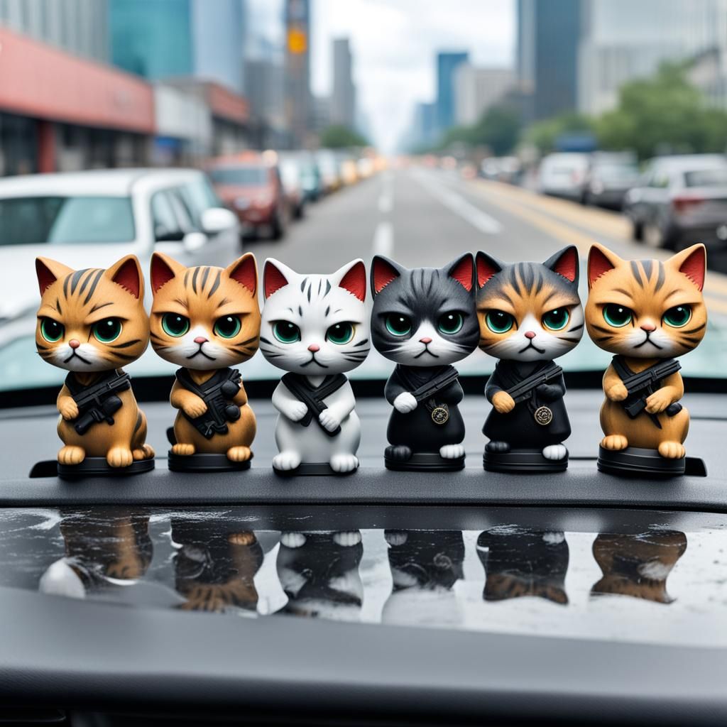Chibi Cat Bobbleheads Witness Riots