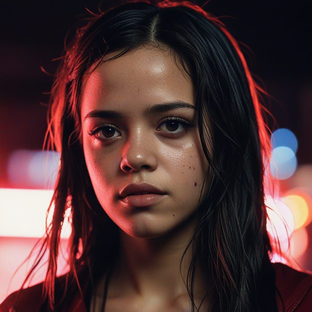 Jenna Ortega as Elektra Natchios in Hyper-Realistic Cinemati...