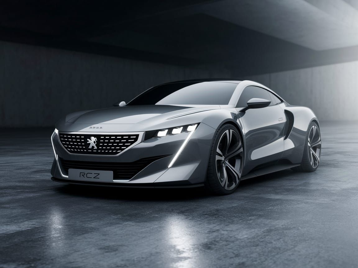 Futuristic Peugeot RCZ Sedan Concept in Sci-Fi Style