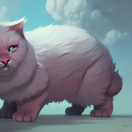 Pink Furry Cats: Arrogant Fantasy Art