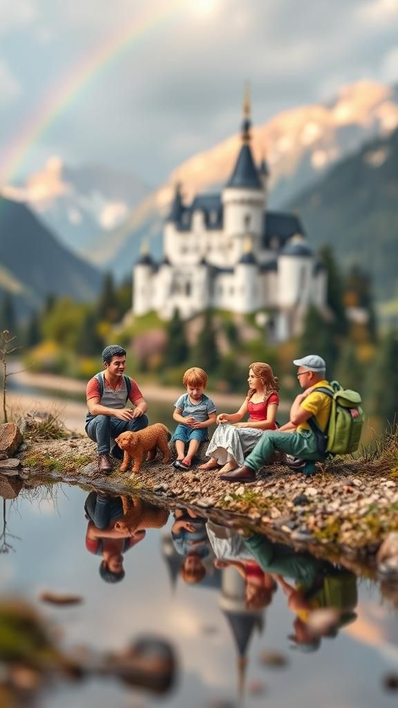 Retro-Futuristic Family Picnic in the Alps