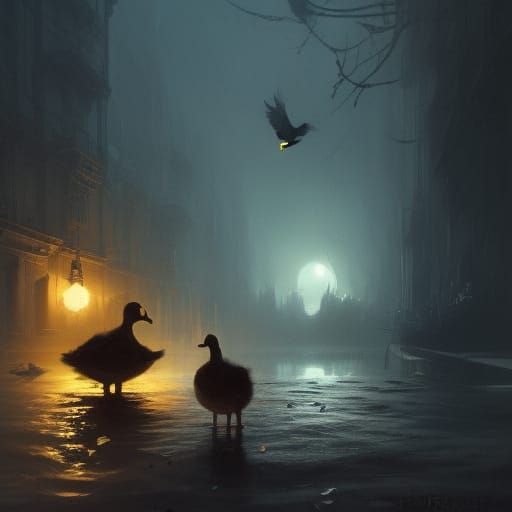 Dark Fantasy Duck Concept Art in 8K