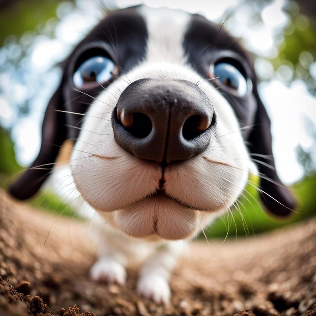 finally! ant's view puppy's nose 🐜🐶