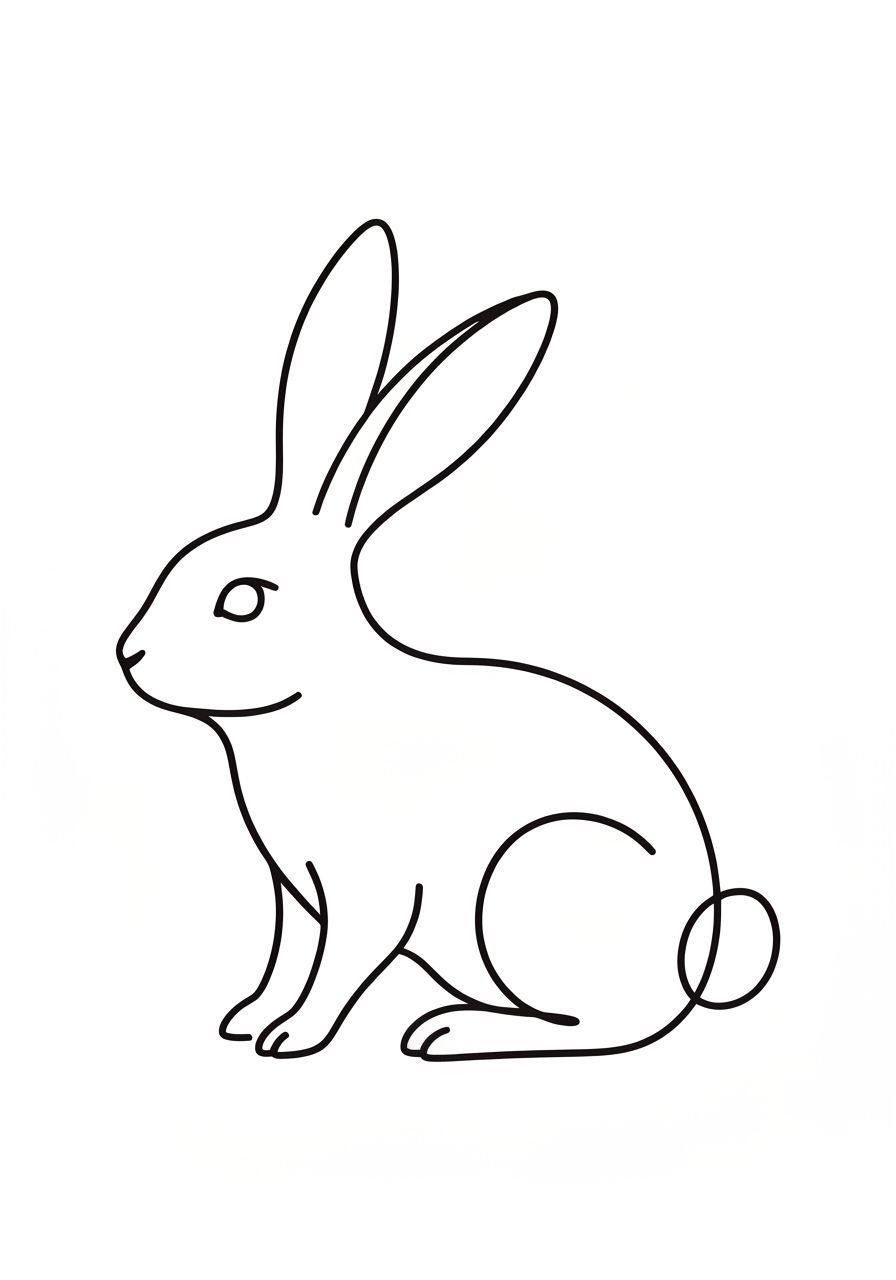 Minimalist Rabbit Line Art in Elegant Style