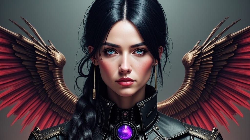 Detailed Woman Portrait in Vibrant Fantasy Style
