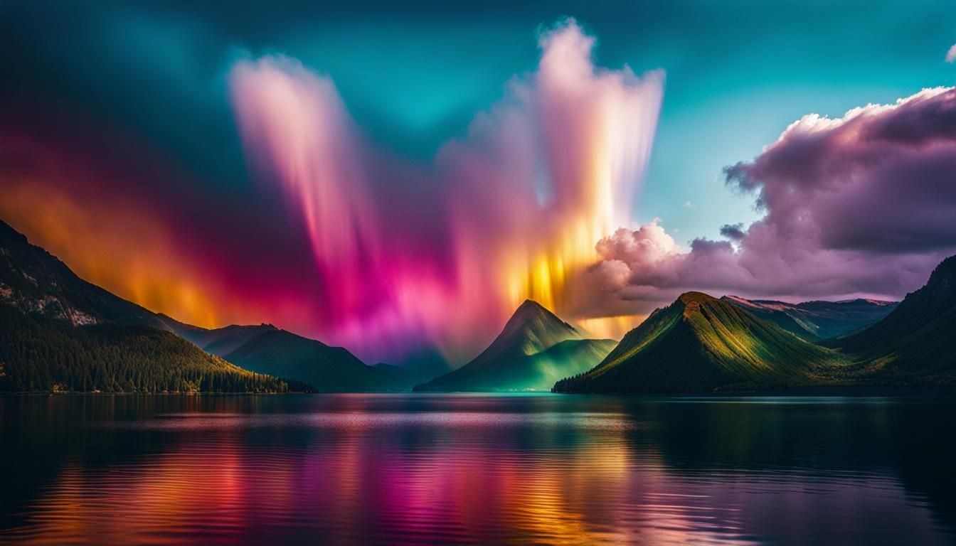 Iridescent Landscape in Double Exposure Style