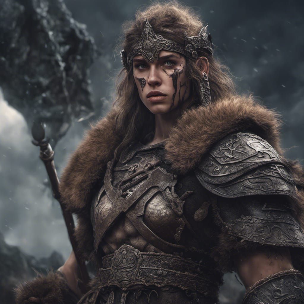 Barbarian Warrior: Epic Digital Matte Painting