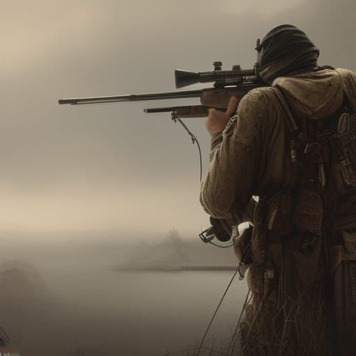 Dramatic Sniper Digital Matte Painting