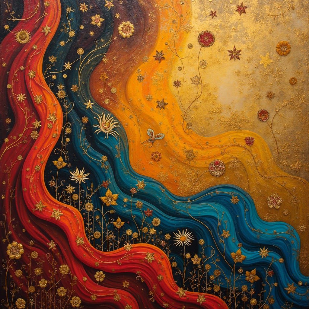 Luxurious Banner Unfurls in Vibrant, Whimsical Style