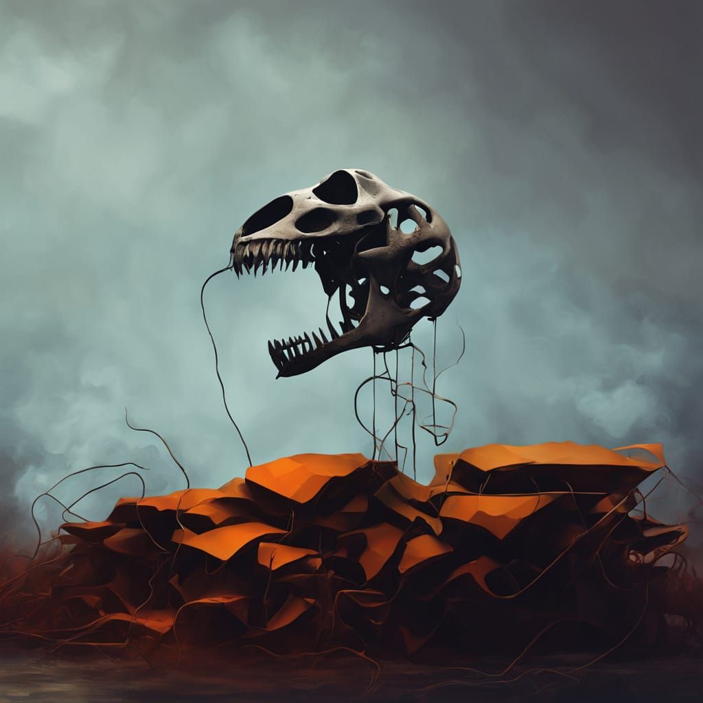 Shattered Chrome Metropolis: Flying Lizards Amidst Decaying ...