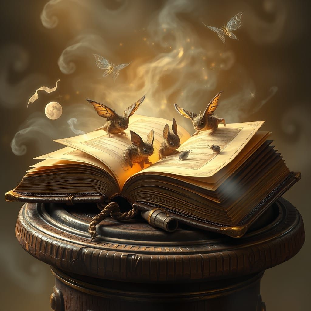 Romantic Creatures Emerge from Ancient Leather-bound Tome