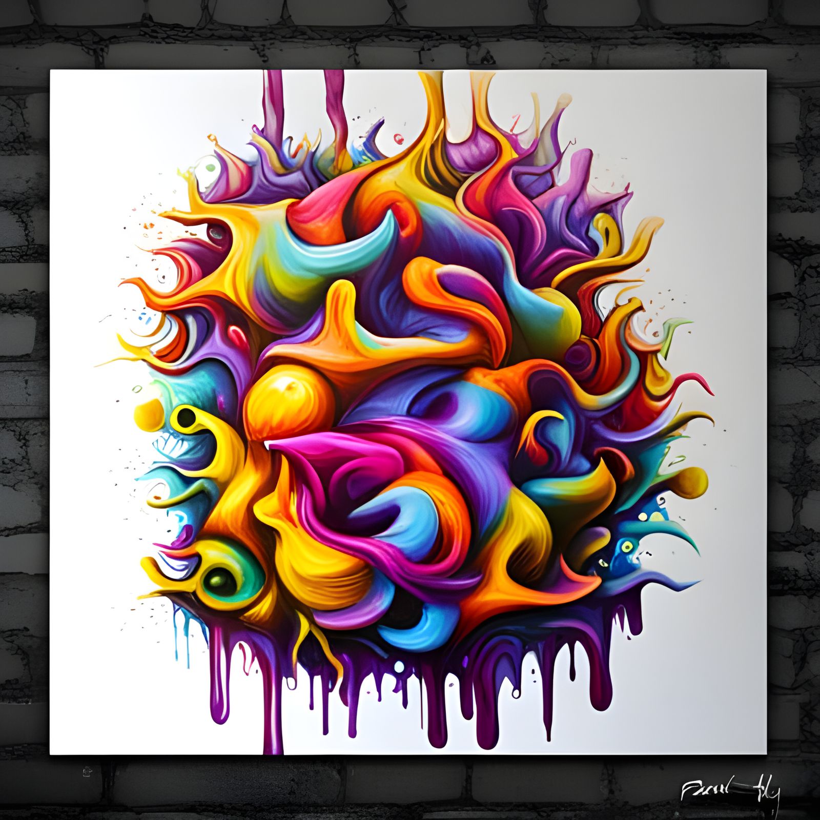 Colorful Melting Graffiti Art in Pastel Style