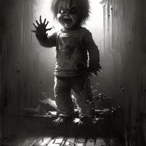 Terrifying Chucky Horror Illustration