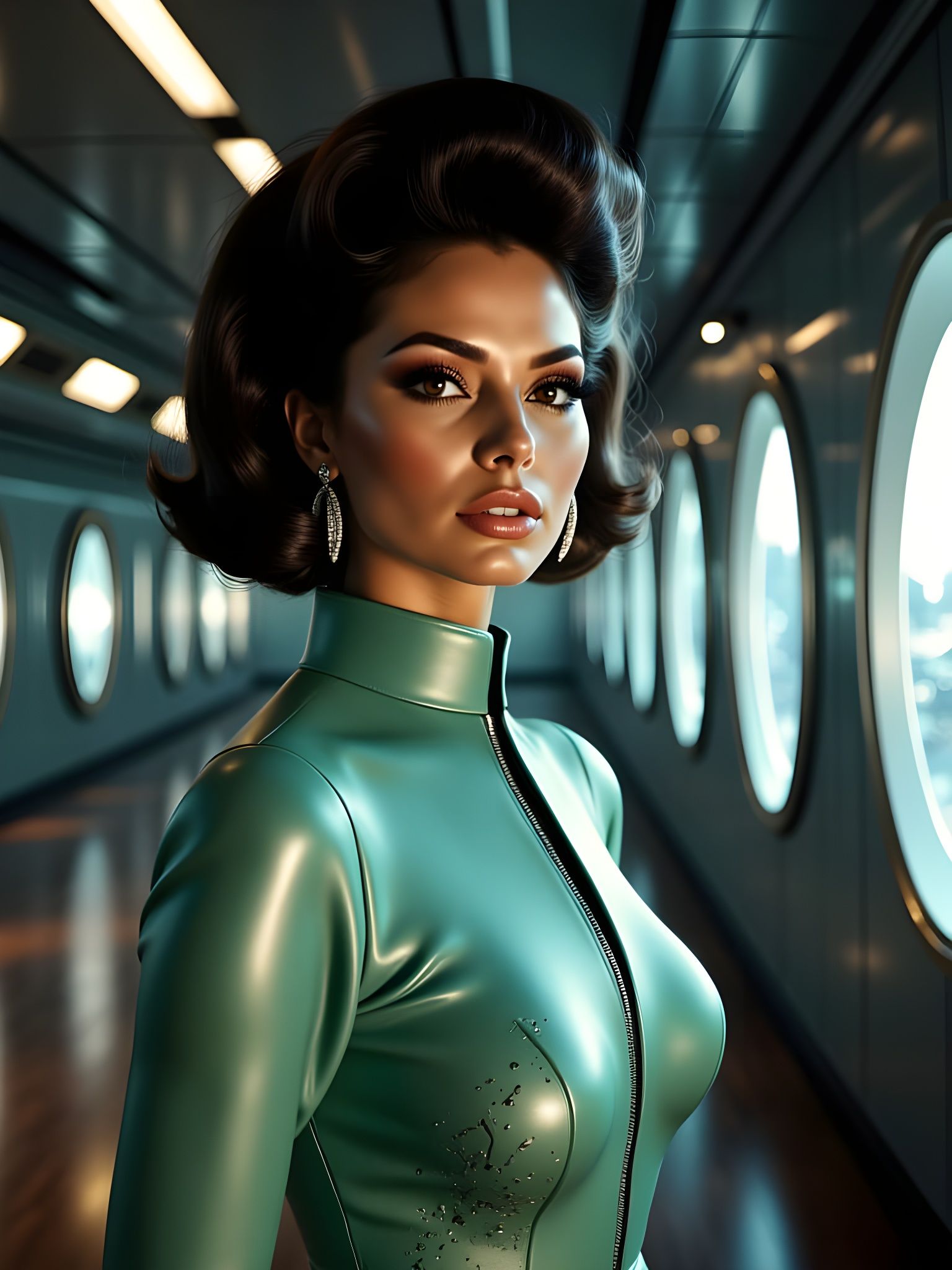 Dark Force: 1960s Space Girl in Corridor