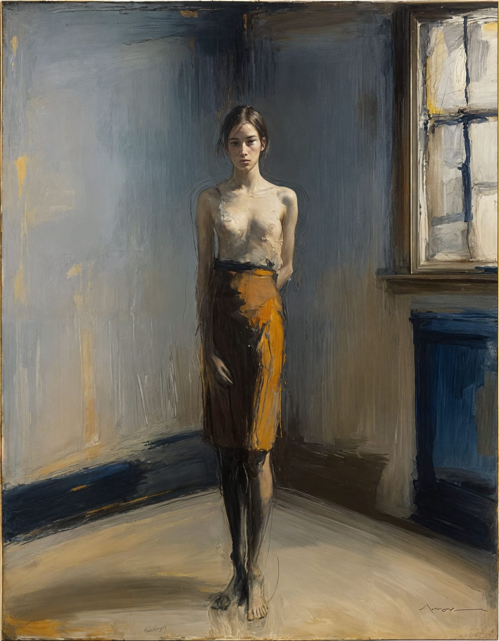 Impressionist Figure Painting in Oil with Heavy Texture